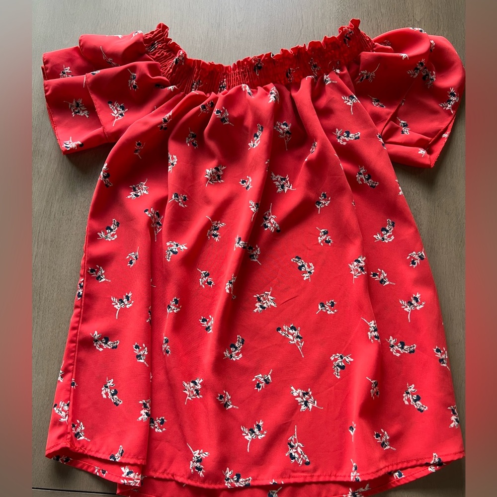 Beautiful Red Floral Blouse